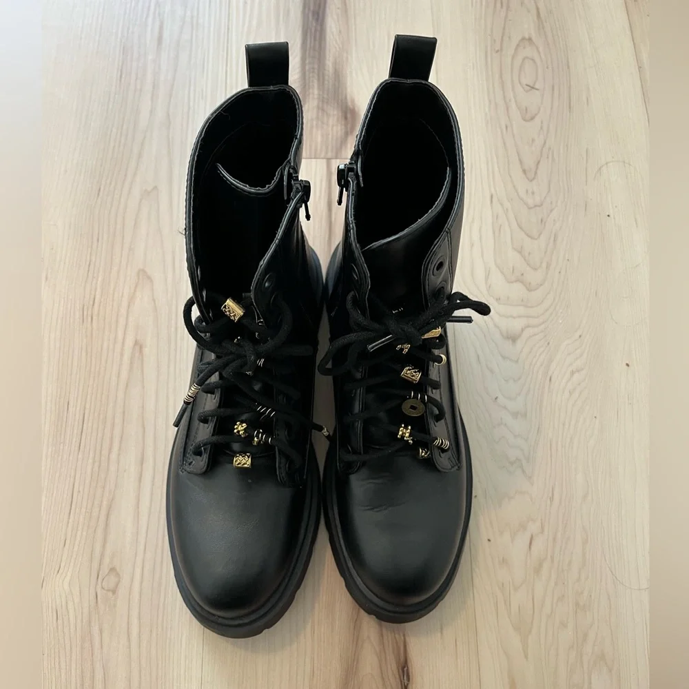 No Boundaries Gold Charm Lace Boots - Picture 2 of 9